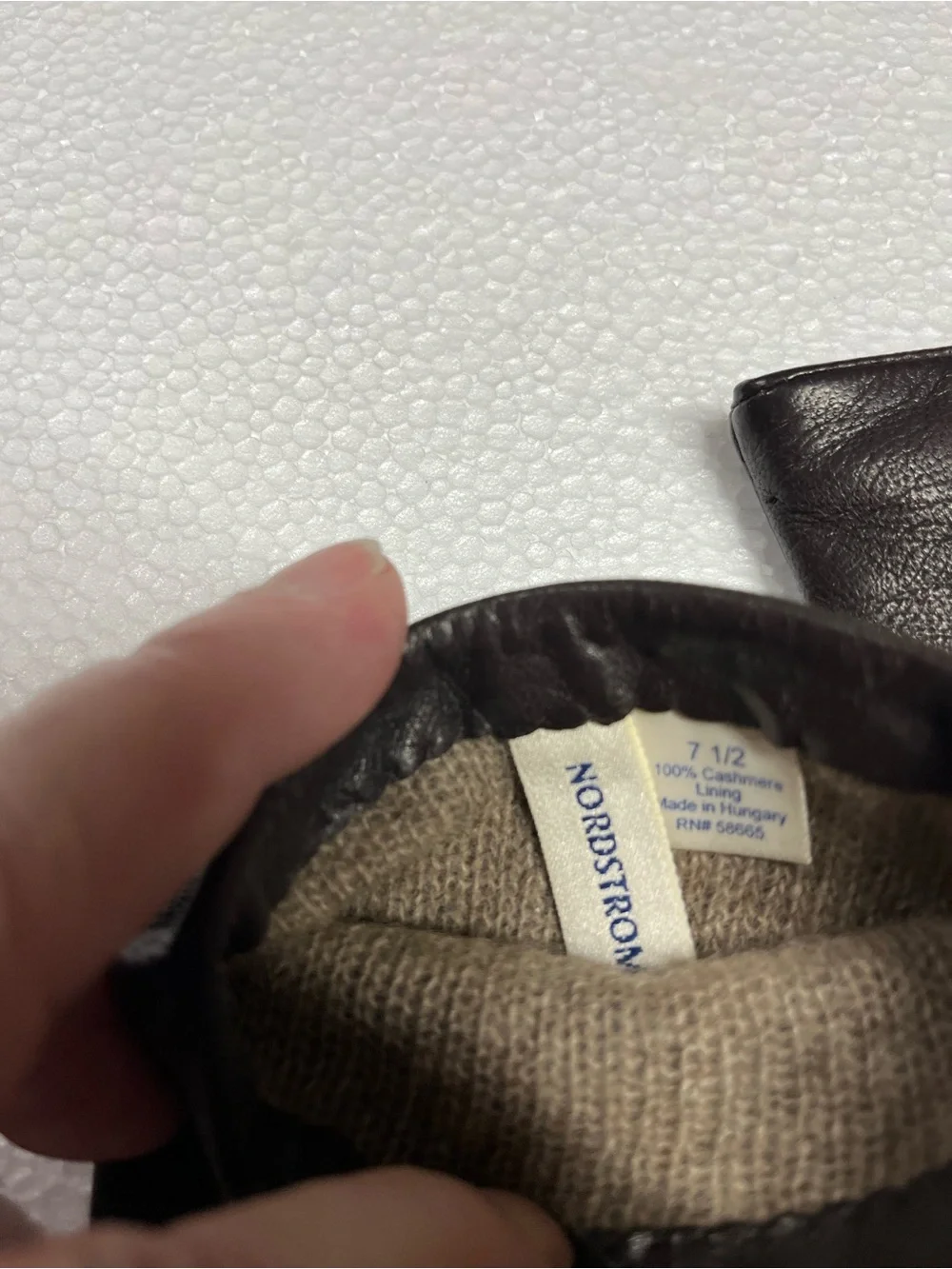 Brown leather/ Cashmere lined gloves by  Nordstrom size 7.5